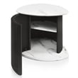 Furniture of America Elara Iron and Faux Marble 2-Piece End Table Set in Black