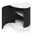 Furniture of America Elara Iron and Faux Marble 2-Piece End Table Set in Black
