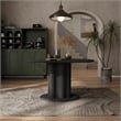 Furniture of America Elara Iron and Faux Marble Pedestal Dining Table in Black