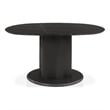 Furniture of America Elara Iron and Faux Marble Pedestal Dining Table in Black