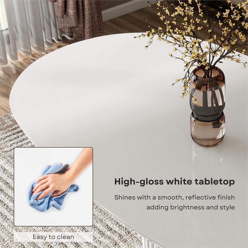 Furniture of America Elara Iron and Wood Pedestal Dining Table in White