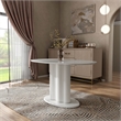 Furniture of America Elara Iron and Wood Pedestal Dining Table in White