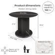Furniture of America Elara Faux Marble Iron Pedestal Round Dining Table in Black