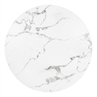 Furniture of America Elara Faux Marble Iron Pedestal Round Dining Table in White