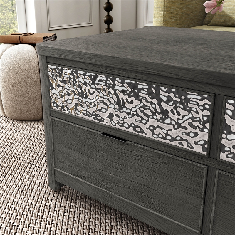Furniture of America Selyra Wood Lift-Top Coffee Table in Gray