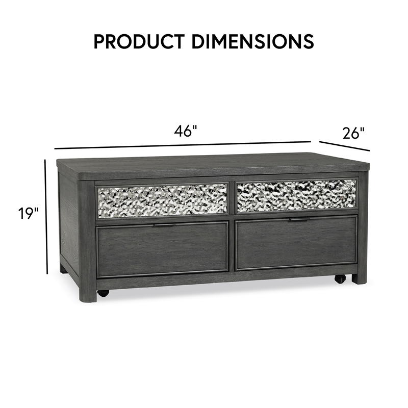 Furniture of America Selyra Wood Lift-Top Coffee Table in Gray