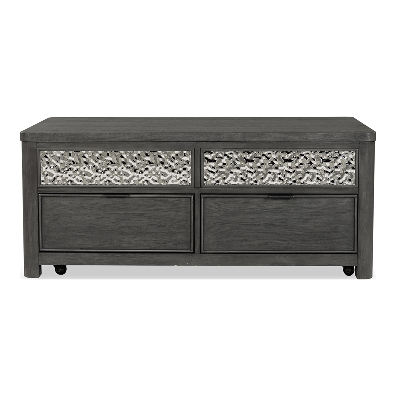 Furniture of America Selyra Wood Lift-Top Coffee Table in Gray