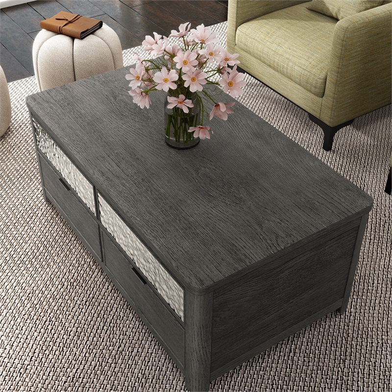 Furniture of America Selyra Wood Lift-Top Coffee Table in Gray