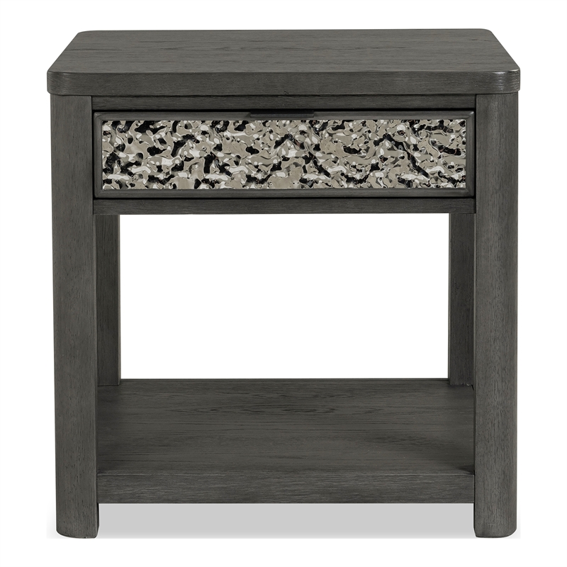 Furniture of America Selyra Wood 1-Drawer Gray End Table with Shelf