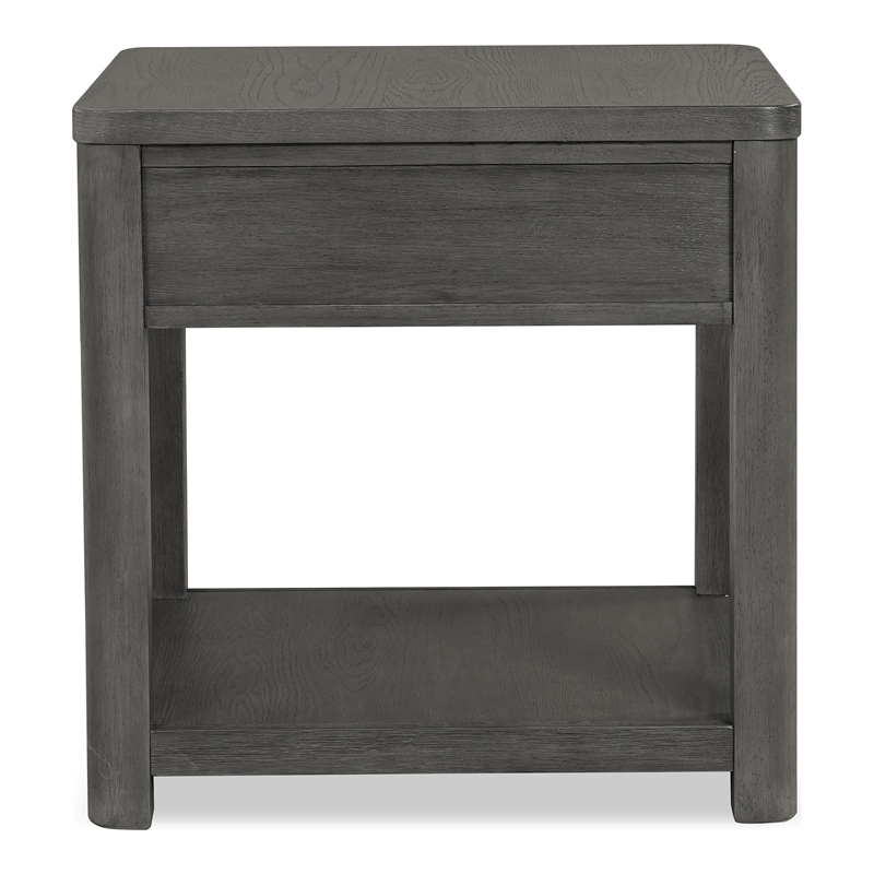 Furniture of America Selyra Wood 1-Drawer Gray End Table with Shelf