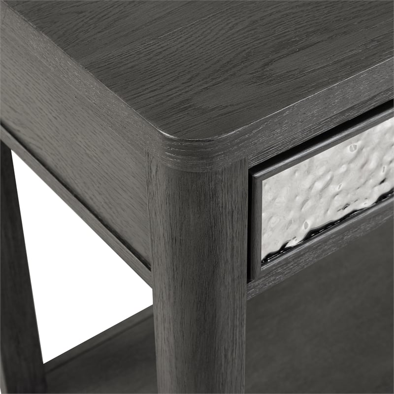 Furniture of America Selyra Wood 2-Drawer Gray Sofa Table with Shelf
