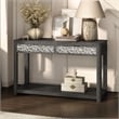 Furniture of America Selyra Wood 2-Drawer Gray Sofa Table with Shelf