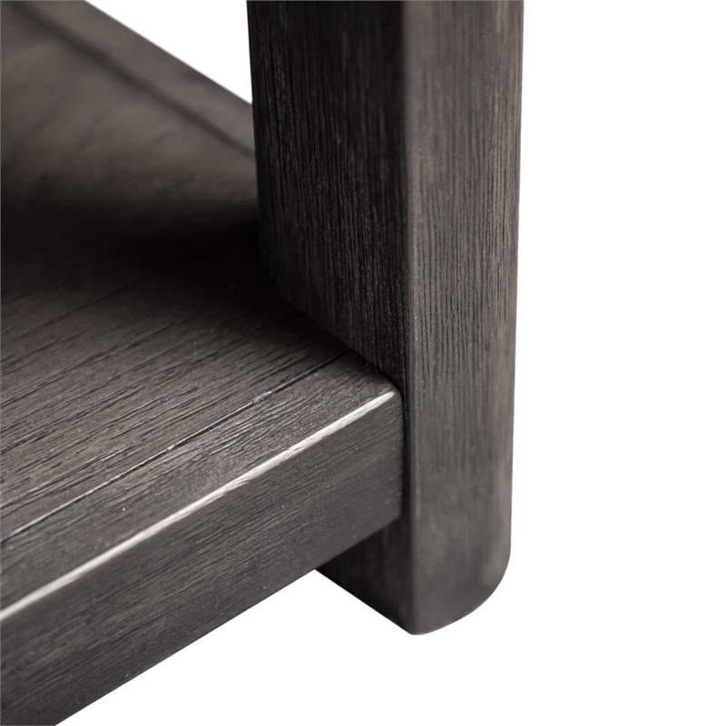 Furniture of America Selyra Wood 2-Drawer Gray Sofa Table with Shelf