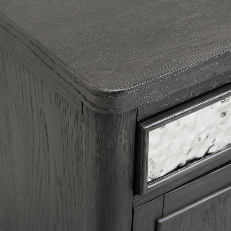 Furniture of America Selyra Wood Gray Chairside Table with Charging Port and USB