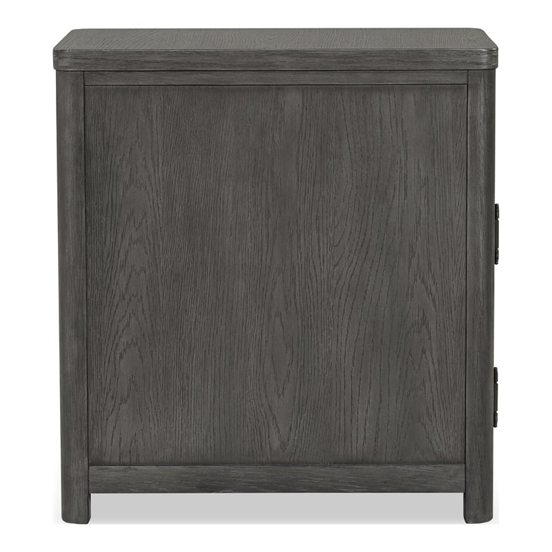 Furniture of America Selyra Wood Gray Chairside Table with Charging Port and USB