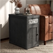 Furniture of America Selyra Wood Gray Chairside Table with Charging Port and USB