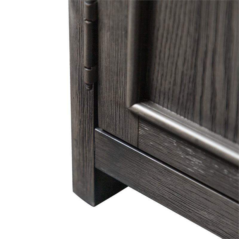 Furniture of America Selyra Wood Gray Chairside Table with Charging Port and USB