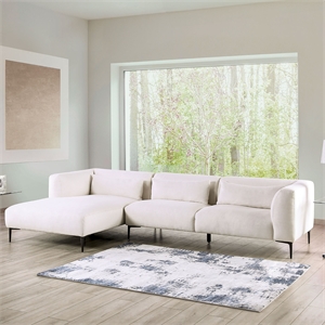 Furniture of America Millie Cotton Linen Sectional with Left Chaise in White