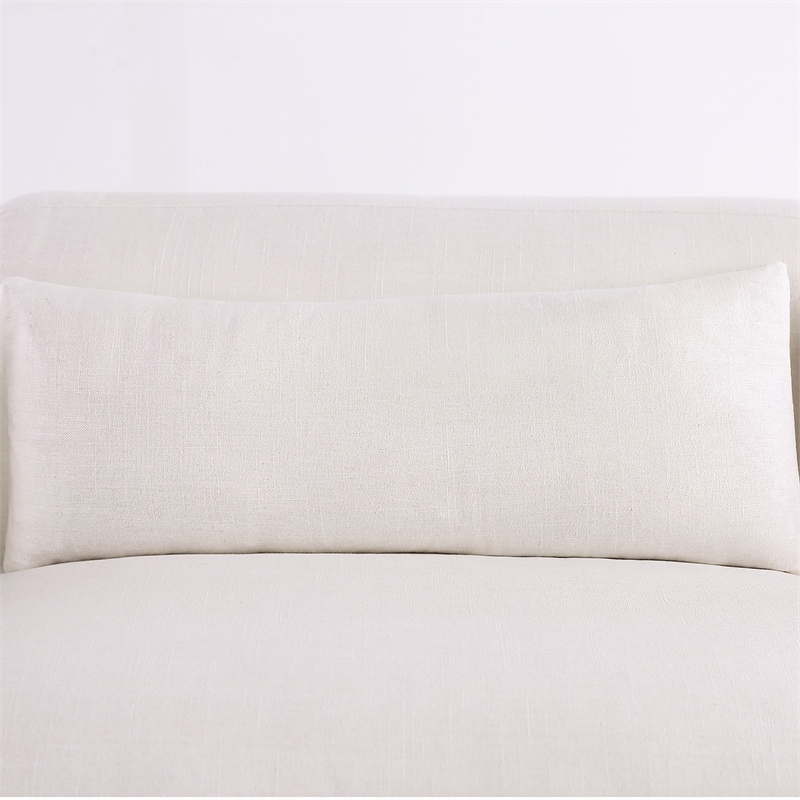 Furniture of America Millie Cotton Linen Sectional with Right Chaise in White