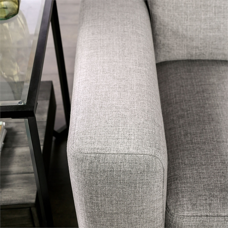 Furniture of America Elhole FSC and OEKO TEX Chenille 2-Piece Sofa Set in Gray