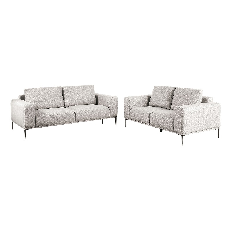 Furniture of America Elhole FSC and OEKO TEX Chenille 2-Piece Sofa Set in Gray