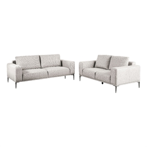 Furniture of America Elhole FSC and OEKO TEX Chenille 2-Piece Sofa Set in Gray