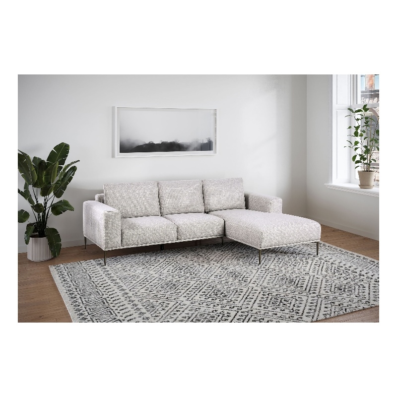 Furniture of America Elhole Chenille Sectional with Right Chaise in Gray