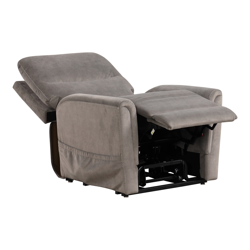 Furniture of America Nightfall Gray Fabric Power Lift Recliner with USB Port