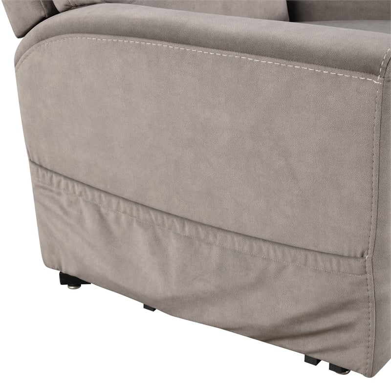Furniture of America Nightfall Gray Fabric Power Lift Recliner with USB Port