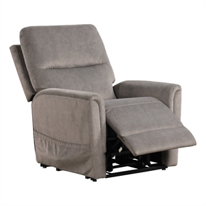 Furniture of America Nightfall Gray Fabric Power Lift Recliner with USB Port