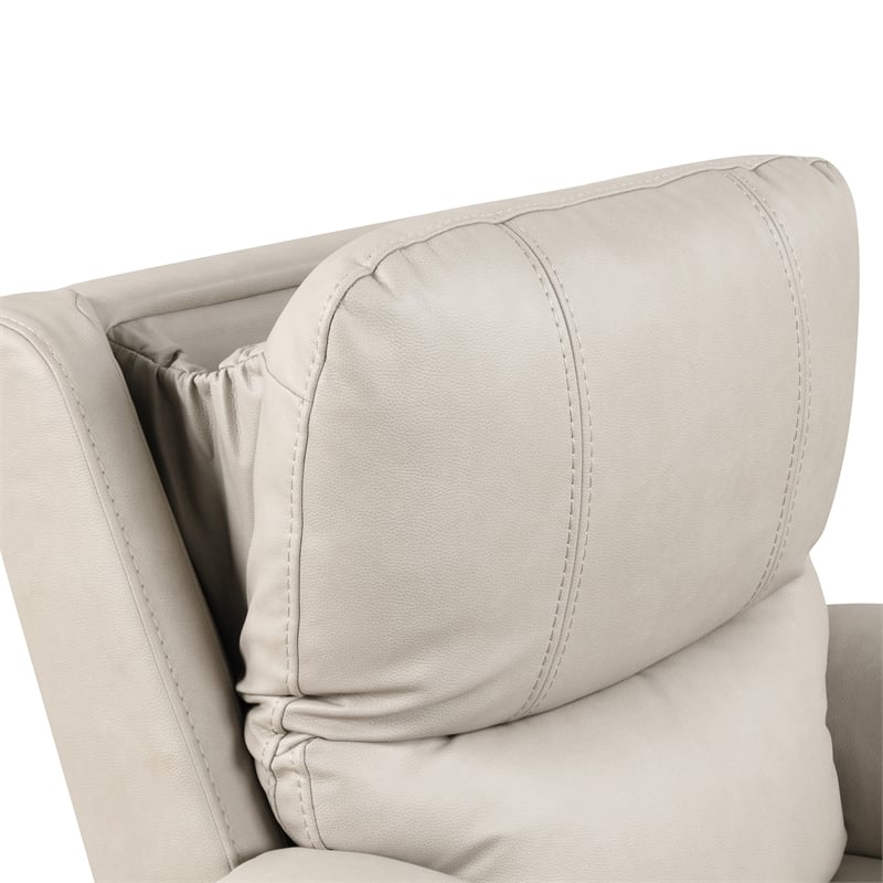 Furniture of America Moonrise Faux Leather Power Lift USB Recliner in Light Gray