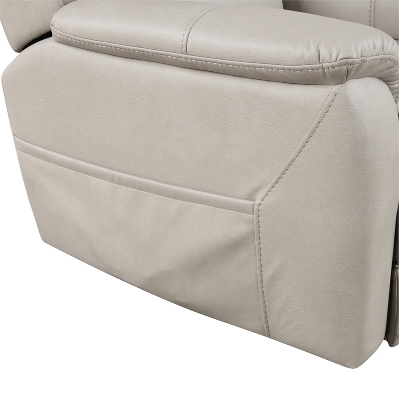 Furniture of America Moonrise Faux Leather Power Lift USB Recliner in Light Gray