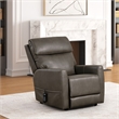 Furniture of America Hilltop Gray Faux Leather Power Lift Recliner with USB Port