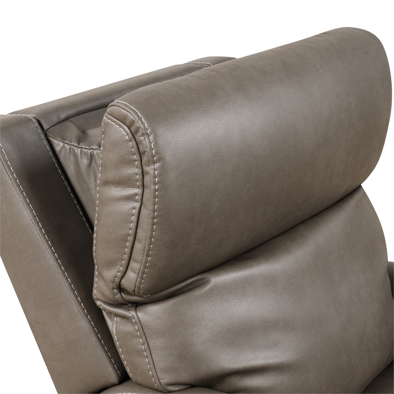 Furniture of America Hilltop Gray Faux Leather Power Lift Recliner with USB Port