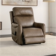 Furniture of America Starbright Brown Faux Leather Power Lift Recliner with USB
