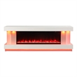 Furniture of America Raman Wood White 71-Inch TV Stand With Electric Fire Place