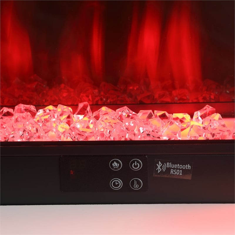 Furniture of America Raman Wood White 71-Inch TV Stand With Electric Fire Place