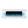 Furniture of America Raman Wood White 71-Inch TV Stand With Electric Fire Place