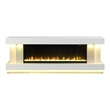 Furniture of America Raman Wood White 71-Inch TV Stand With Electric Fire Place