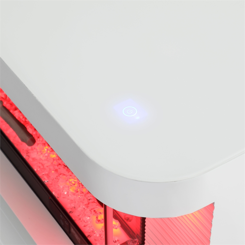 Furniture of America Alcala Wood White 71-Inch TV Stand With Electric Fire Place