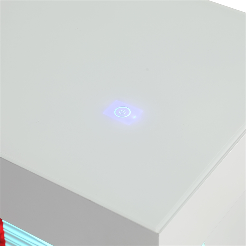 Furniture of America Denny Wood White 71-Inch TV Stand With Electric Fire Place