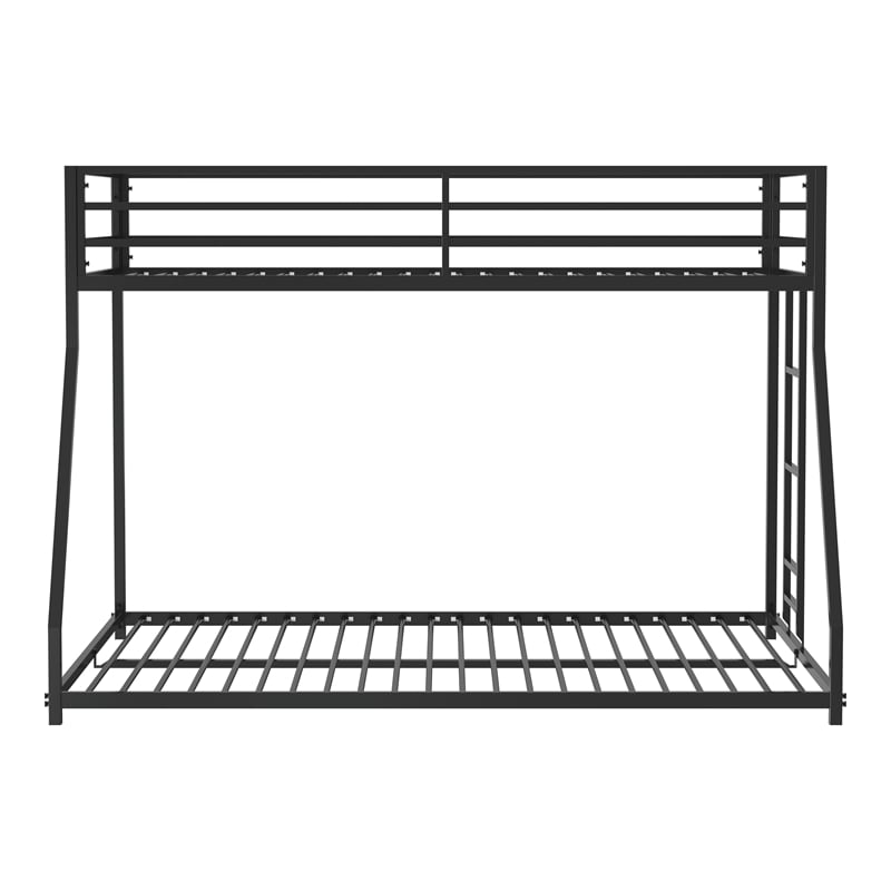 Furniture of America Celsior Metal Twin over Full Bunk Bed in Black