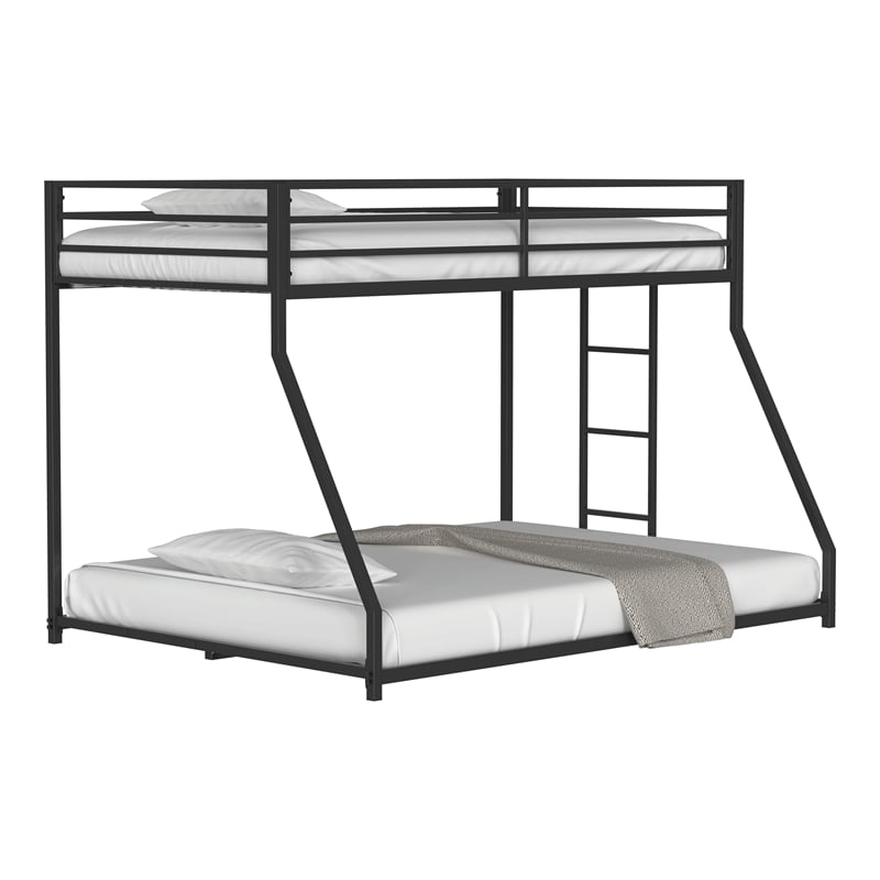 Furniture of America Celsior Metal Twin over Full Bunk Bed in Black