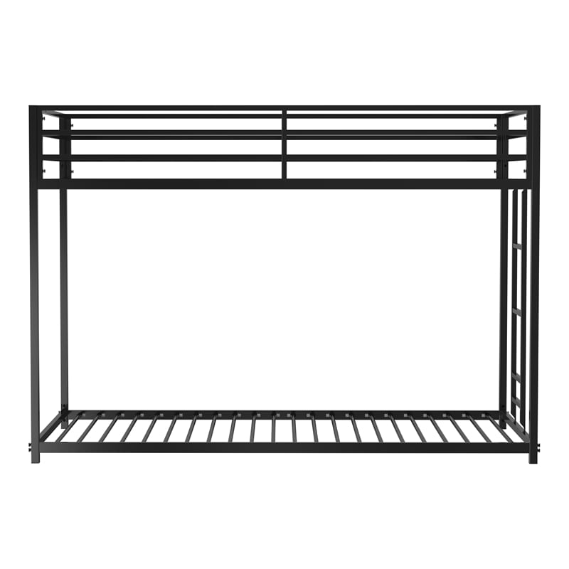 Furniture of America Celsior Metal Twin over Twin Bunk Bed in Black