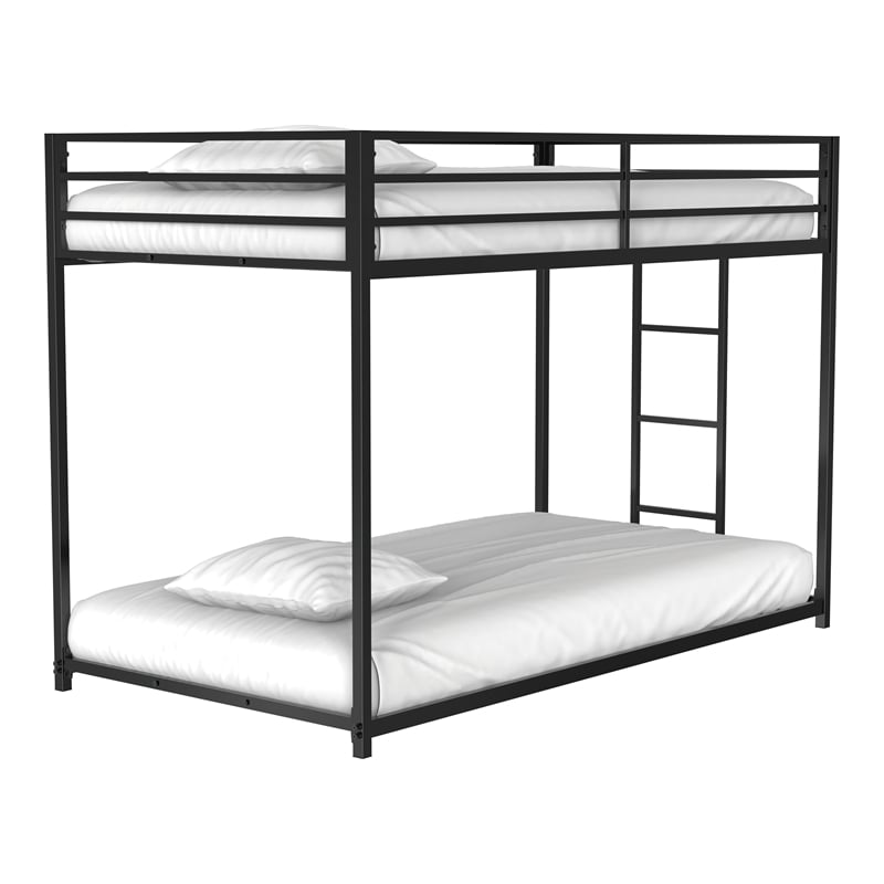 Furniture of America Celsior Metal Twin over Twin Bunk Bed in Black