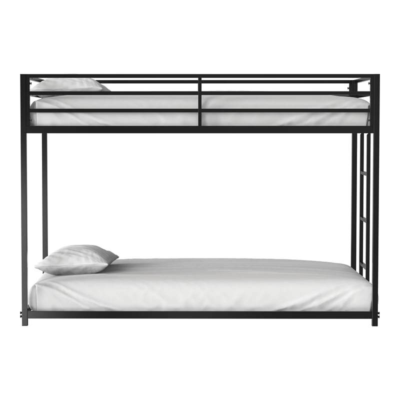 Furniture of America Celsior Metal Twin over Twin Bunk Bed in Black