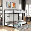 Furniture of America Celsior Metal Twin over Twin Bunk Bed in Black