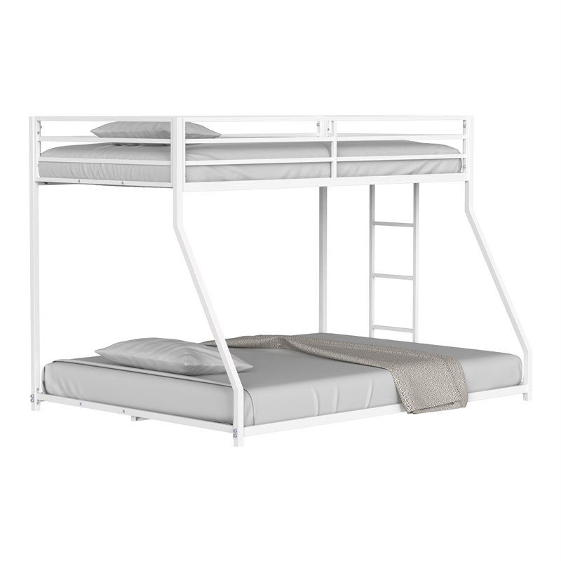 Furniture of America Celsior Metal Twin over Full Bunk Bed in White