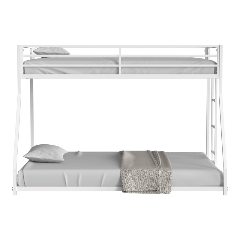 Furniture of America Celsior Metal Twin over Full Bunk Bed in White
