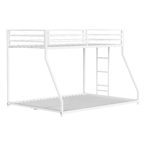 Furniture of America Celsior Metal Twin over Full Bunk Bed in White